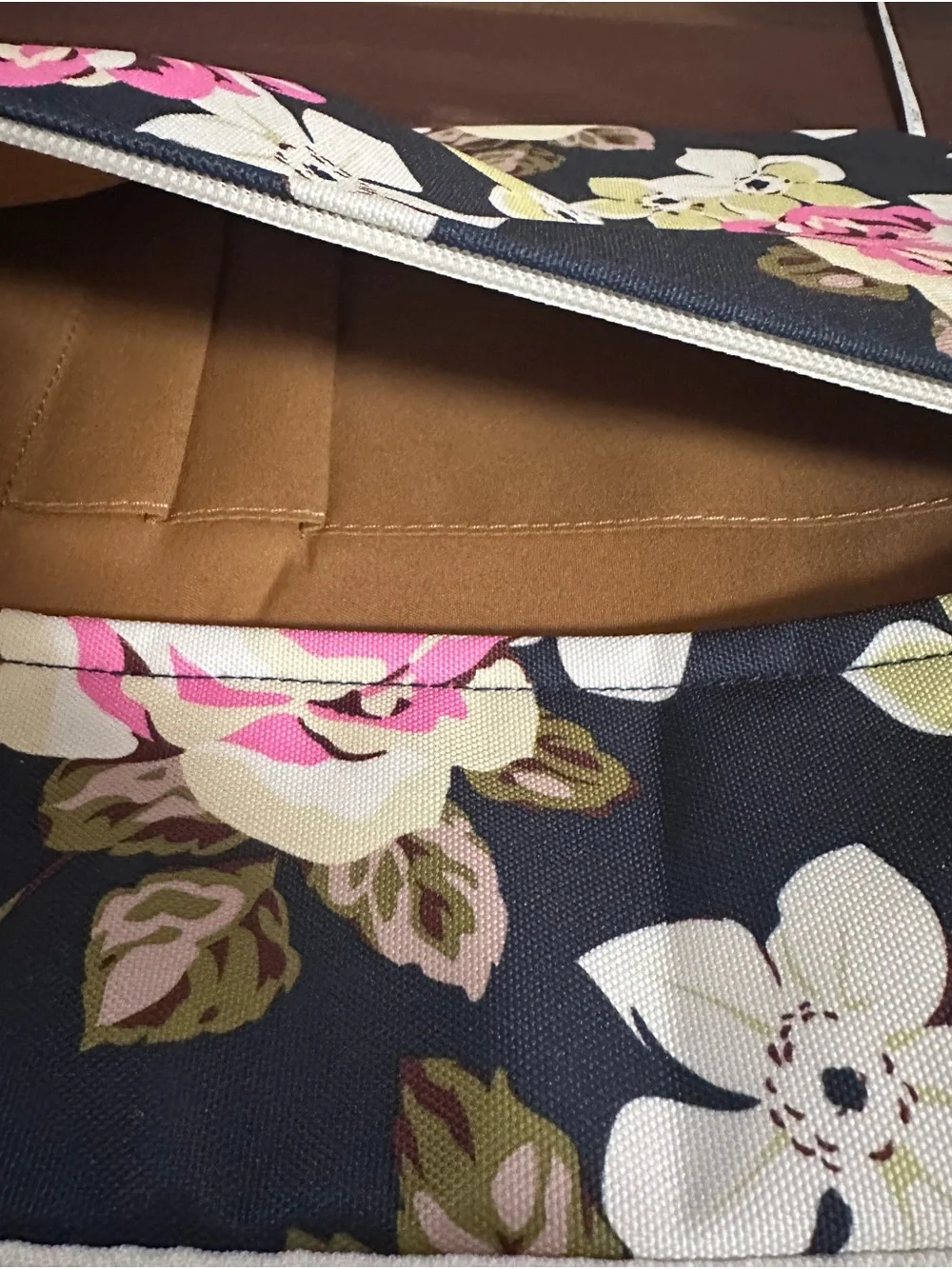 Canvaslife Navy Floral Laptop/Computer Sleeve/Bag - Pink Rose Print NWOT